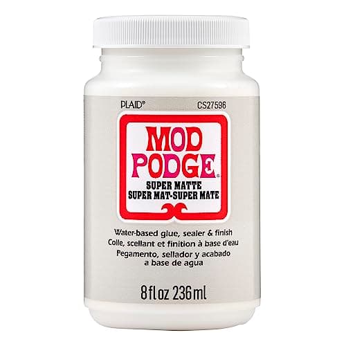 Mod Podge Super Matte, Premium All-in-One Glue, Sealer, and Finish, 8 fl oz, CS27596, Clear - Image 1
