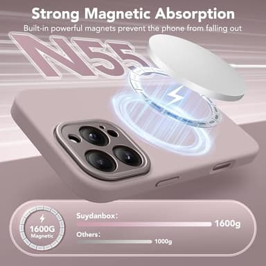SuydanBox Magnetic for iPhone 16 Pro Max Case with Stand, Compatible with MagSafe, Silicone Upgraded [Camera Control Button] Shockproof Protective Phone Case for iPhone 16 Pro Max 6.7",Hazel - Image 4