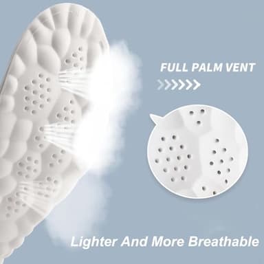 Footstr Breathable Soft Foam Shoe Insoles with Arch Support, 4D Cloud Elastic Comfort Memory Massage Insoles for Mens Women Kids (2Pair (Orange+Gray),Men 9-10.5/Women 10.5-12) - Image 2