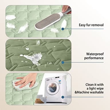 gogobunny 100% Double-Sided Waterproof Dog Bed Cover Pet Blanket Sofa Couch Furniture Protector for Puppy Large Dog Cat, Reversible (32x53 Inch (Pack of 1), Dark Green/Light Green) - Image 6