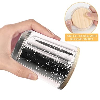 SHOWIN Thick Candle Jars for Making Candles 12 Pcs, 7 OZ Empty Jars with Wood Lids for Candle Making, Sample Container, Silver - Image 3