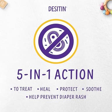 Desitin Maximum Strength Baby Diaper Rash Cream, 40% Zinc Oxide, Hypoallergenic No Added Parabens & Dyes, Protects & Relieves Baby’s Skin for Up to 12 Hours, Prevents Diaper Rash, 4.8 oz Tube - Image 5