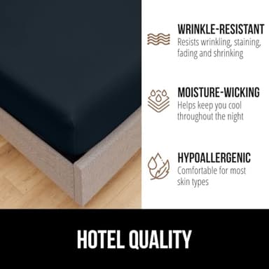 GORILLA GRIP Fitted Sheets, Stay in Place Twin Size Bottom Bed Sheet, Deep Pocket Mattress, Lightweight Microfiber Sábana, All Around Elastic, Oeko-Tex, Wrinkle and Shrink Resistant, Charcoal - Image 5