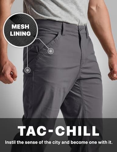 CQR Men's Vent Stretch Pants, Quick Dry Lightweight Casual Cargo Pants, Water Resistant Straight-Fit Utility Work Pants, Sedona Urban Pants Charcoal, 34W x 30L - Image 8