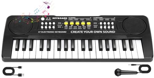 37 Key Upgrade Piano Keyboard for Kids Musical Toys for 3 4 5 6 Year Old Girls Keyboards Pianos for Beginners with Microphone for 3+ Year Old Boys Girls Gifts - Image 1