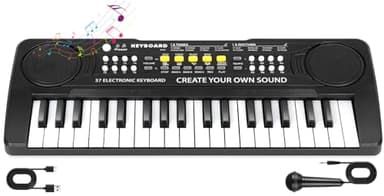 37 Key Upgrade Piano Keyboard for Kids Musical Toys for 3 4 5 6 Year Old Girls Keyboards Pianos for Beginners with Microphone for 3+ Year Old Boys Girls Gifts - Image 1