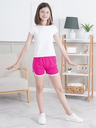 Aikuco 5 Packs Girls Soccer Shorts Toddler Athletic Running Dolphin Active Gym Workout Kids Quick Dry Shorts for Girls Mixed Color B 9-10 Years - Image 5