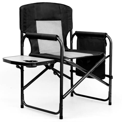 Yestomo Camping Chairs, Folding Chairs for Outside, Directors Chairs Foldable Adults Heavy Duty,Support to 450LBS - Image 1