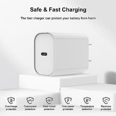Fast Charger for iPhone Charger Fast Charging 6ft Lightning Cable,for iPhone 14 13 12 Pro Max Charger Fast Charging with 20w USB C Charger Block,Type C to Lightning Cord for iPhone 11 Pro Max/XS-White - Image 4