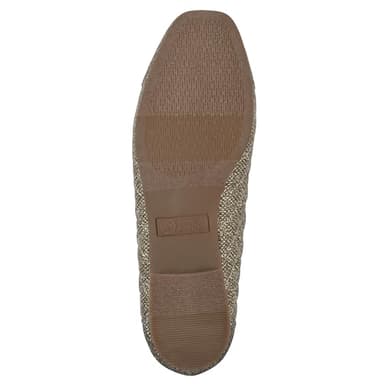 WHITE MOUNTAIN Women's Bocah Diamond Quilted Cap Toe Ballet Flat, Gold/Glitter/Fab, 6 M - Image 7