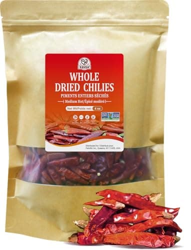 52USA Whole Dried Chilli Peppers, Medium Spicy Dried Chilies 4 Oz, Natural and Premium Red Chili Pepper, Szechuan Red Peppers, Whole Dry Chili Pepper, Medium Hot - Image 1
