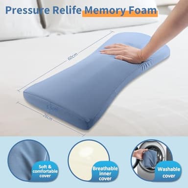 Lumbar Support Pillow for Bed Relief Back Pain: Lower Back Pillow for Sleeping - Memory Foam Waist Pillow - Back Wedge Bolster Pillow for Side, Back&Stomach Sleepers - Bed Rest Pillow for Car, Sofa - Image 8