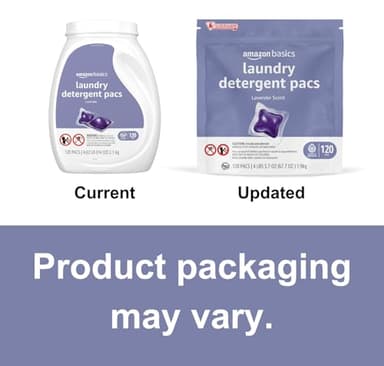 Amazon Basics Laundry Detergent Pacs, Lavender Scent, 120 Count (New Packaging) - Image 3