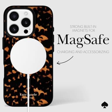 kate spade new york iPhone 16 Pro Case - Compatible with MagSafe - Designer Phone Case - Tortoise - Image 6