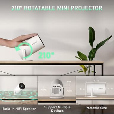 [Official Netflix & Electric Focus] Projector with WiFi and Bluetooth, XuanPad Full HD 1080P Portable Projector, 210° Rotatable Stand, Auto Keystone, Dust Removal and Heat Dissipation Design - Image 8