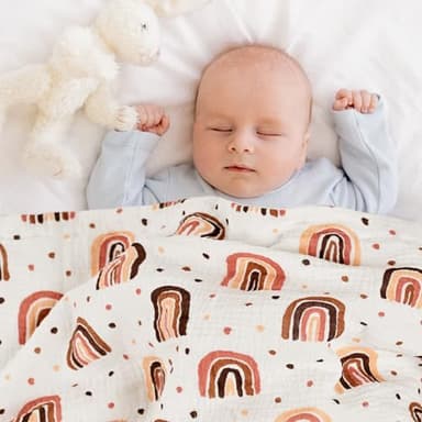 Soarwg Kids Baby Blanket Unisex Newborn, Super Soft Nursery Minky Blankets with Muslin Cotton for Boys Girls, Toddler Baby Nursery Bed Blanket Shower Gifts, 30 x 40 Inch - Image 4