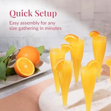 Prestee Set of 24 Clear Plastic Champagne Flutes - 4.5 oz Capacity Shatterproof Disposable Glasses - Suitable for Weddings, Cocktail Parties, and Outdoor Celebrations - Image 2