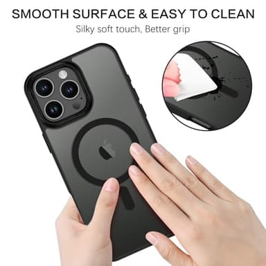 BENTOBEN Magnetic for iPhone 16 Pro Max Case,(Compatible with MagSafe) (Military Grade Drop Protection) Slim Translucent Matte Shockproof with Anti-Fingerprint Phone Case 6.9",Black - Image 8