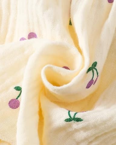 sweetabby 18 Months Girl Clothes Toddler Girl Dresses Linen Summer Outfit Girls White Grape Swing Dress Princess Ruffle Short Sleeve Sundress 18-24 Months - Image 8