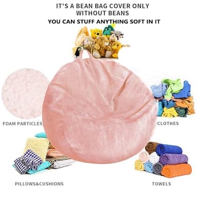 Stuffed Animal Storage Bean Bag Cover Pets Dogs/Cats Lazy Beds. Washable Ultra Soft Corduroy Stuffed for Organizing Plush Toys or Textile, Sack Bean Bag - Image 4