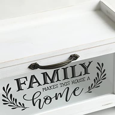 COLLECTIVE HOME - Storage Cabinet, Bread Box, Mini Countertop Cabinet, Wood Organizer for Bedroom Kitchen with Magnetic Door, Storage for Spice Jars, 14.5 x 6.5 x 10 (Single Layer, Home, White) - Image 5