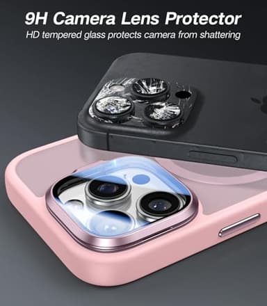 VOFATA [Upgraded] for iPhone 16 Pro Max Case with Camera Cover Stand [Fit for MagSafe][9H Camera Lens Protector] Mil-Grade Protection Translucent Magnetic iPhone 16 Pro Max Phone Case, Pink - Image 2