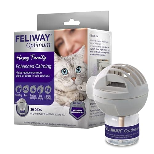 FELIWAY® Optimum 30 Day Cat Calming Plug In Pheromone Diffuser Starter Kit, 48ml - Helps Reduce Common Signs of Stress in Cats & Kittens, Enhanced Calming - Image 1
