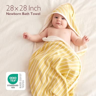 Momcozy Baby Towel with Hooded - Ultra Soft & Absorbent Large Bath Towel Set for Comfort & Gentle on Baby's Skin - Med Thick& Durable -Shower Gift & Bath Essential for Newborn, Infant, Toddler - Image 6