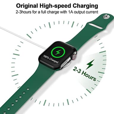 𝟐𝟎𝟐𝟓 𝐔𝐩𝐠𝐫𝐚𝐝𝐞𝐝 for Apple Watch Charger Magnetic Fast Charging Cable [Portable] Magnetic Wireless Charging Compatible with iWatch Series Ultra/10/9/8/7/6/SE/5/4/3/2-[3.3FT] White - Image 3