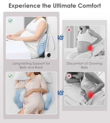 Pregnancy Pillows for Sleeping, Memory Foam Maternity Pillow Support for Back Belly HIPS, Adjustable Travel Wedge Pillow for Pregnant Women, Side Spleeping Pregnant Pillows with Cooling Pillowcase - Image 3