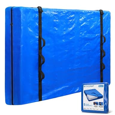 TICONN Mattress Bags for Moving, Heavy Duty Queen Mattress Cover Storage Bag with Full-Around Handle and Adjustable Buckles (Blue, Queen) - Image 1