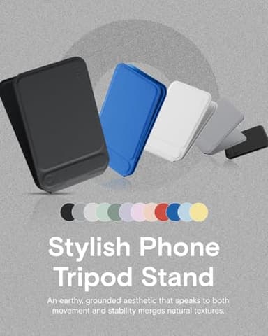 MOFT Phone Tripod Stand Selfie Stick for iPhone, Multi-Angles iPhone Stand, Lightweight & Portable Phone Holder, Strong Magnets, MOVAS Vegan Leather, Travel Essentials, Jet Black (Without Card Slot) - Image 7