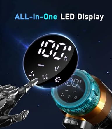 Cordless Vacuum Cleaner 600W 55Kpa Stick Vacuum,Up to 55Mins, Vacuum Cleaners for Home Rechargeable Wall Mount OLED Color Screen Anti-tangled Vacuum for Car,Hardwood Floor,Carpets,Pet Hair EHBL - Image 5