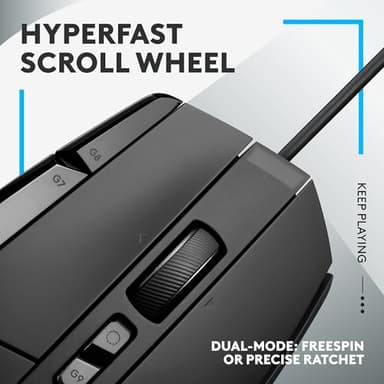 Logitech G502 X Wired Gaming Mouse - LIGHTFORCE hybrid optical-mechanical primary switches, HERO 25K gaming sensor, compatible with PC - macOS/Windows - Black - Image 3