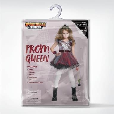 Spooktacular Creations Zombie Prom Queen Costume for Girls, Halloween Costumes for Kids, Zombie Princess Outfit for Girls - Image 5