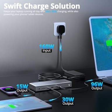 WAVLINK Thunderbolt 4 Hub with Dual HDMI 4K@60Hz,100W Charging, Thunderbolt Certified, 13-in-1 Thunderbolt 4 Dock Dual Monitor Single 8K Output for Windows or Mac, 4X USB, 2.5G Ethernet,SD/MicroSD - Image 6