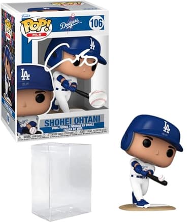Shohei Ohtani #106 Home Uniform Facsimile Signed Reprint Laser Autographed Funko POP! Baseball MLB: Los Angeles Dodgers Figurine with Protector Case - Image 3