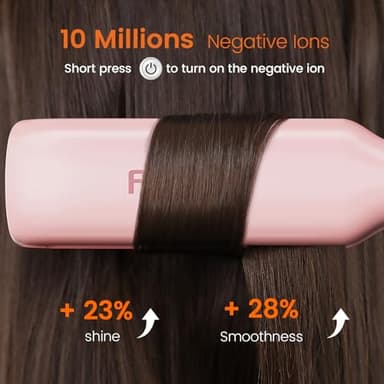 Faszin Professional Hair Straightener, 1.65inch Wide-Plate, Titanium Negative Ion Flat Iron, 30s Rapid Heating, LED Temp Display, Wide Voltage & 10 Adjustable Temp Levels (260-450℉) - Pink - Image 4