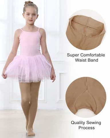 Stelle Girls Ballet Dance Students School Footed Tight (Toddler/Little Kid/Big Kid)(Tan,8-10 Years) - Image 2