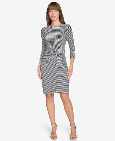 Tommy Hilfiger Women's Dresses Shift,Midnight/Ivory,4 - Image 2