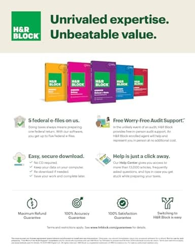 H&R Block Tax Software Deluxe + State 2024 with Refund Bonus Offer (Amazon Exclusive) Win/Mac [PC/Mac Online Code] - Image 4