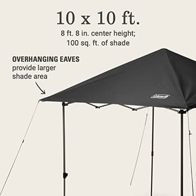Coleman Oasis Lite Pop-Up Canopy Tent with Side Wall Attachment, Portable Shelter with Easy Setup & Takedown, Wheeled Carry Bag Included, 7x7/10x10ft Sizes - Image 4