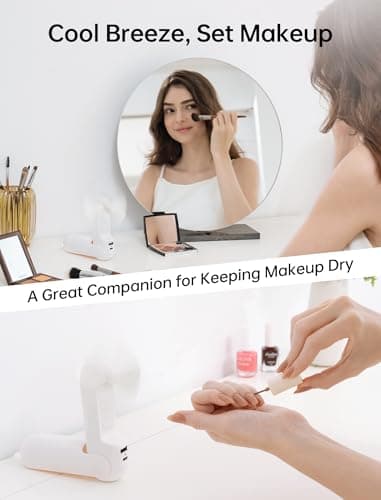 JISULIFE Handheld Fan with 4500 mAh Powerbank Max 37 Hours Runtime, Pocket Portable Battery Operated or USB Powered Folding Personal Fan, 3 Speeds, Gifts for Women Men Kids Gift for Festival-White - Image 5