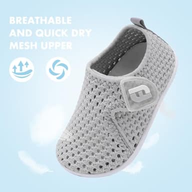 Baby Water Shoes Barefoot Aqua Shoe First Walking Shoes Swim Toddler Sandals for Beach Indoor Outdoor Activity Mesh LightGrey 2.5-3 Years Toddler - Image 2