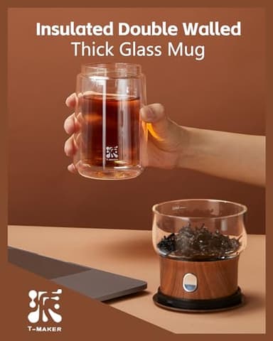 ZENS Modern Glass Infuser Teapot, One Touch Tea Maker for Loose Leaf Tea with Insulated Mug and Portable Case. Enchanted Pot Alternatives for Tea Lover Gifts - Image 7