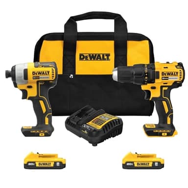 DEWALT 20V MAX Cordless Drill, Impact Driver, 2-Tool Power Tool Combo Kit, Brushless Power Tool Set with 2 Batteries and Charger Included (DCK277D2) - Image 1