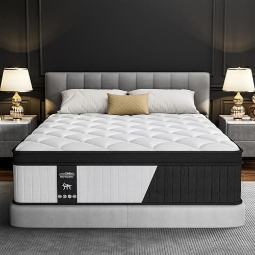 14 Inch Mattress Queen Size - 2025 Upgraded Hybrid Cooling Gel Memory Foam & Pocket Coils, Medium Firm Mattress in a Box for Back Neck Pain Relief, Motion Isolation, Edge Support, Breathable, White - Image 1