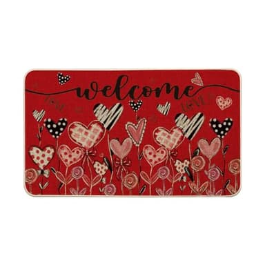 Artoid Mode Welcome Love Bowknot Valentine's Day Doormat, Home Decor Low-Profile Switch Rug Door Mat for Indoor Outdoor 17x29 Inch - Image 7