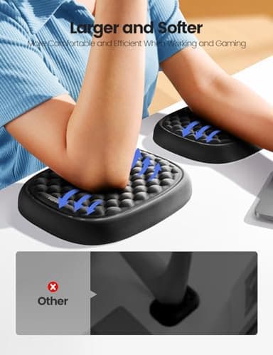 Vaydeer 1pc Elbow Rest Pad, Desk Wrist Rest Armrest, Soft Memory Foam Ergonomic Support, Mouse Cushion Pillow, Wrist Pain Relief for Computer Laptop Working Typing Gaming Travel Office Accessory-Large - Image 2