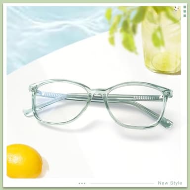 Madison Avenue TR90 Blue Light Blocking Glasses Anti Eyestrain UV Glare Blue Light Glasses for Women TV Phone Computer Gaming Eyeglasses (Transparent Green) - Image 6